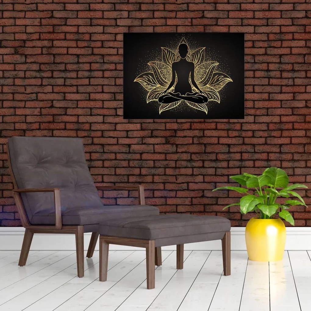 Tablou - Silueta într-o floare de lotus (70x50 cm)