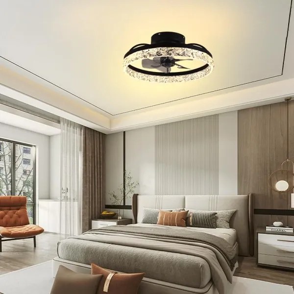 Plafonieră LED dimabilă cu ventilator LED/35W/230V 3000-6500K negru + telecomandă