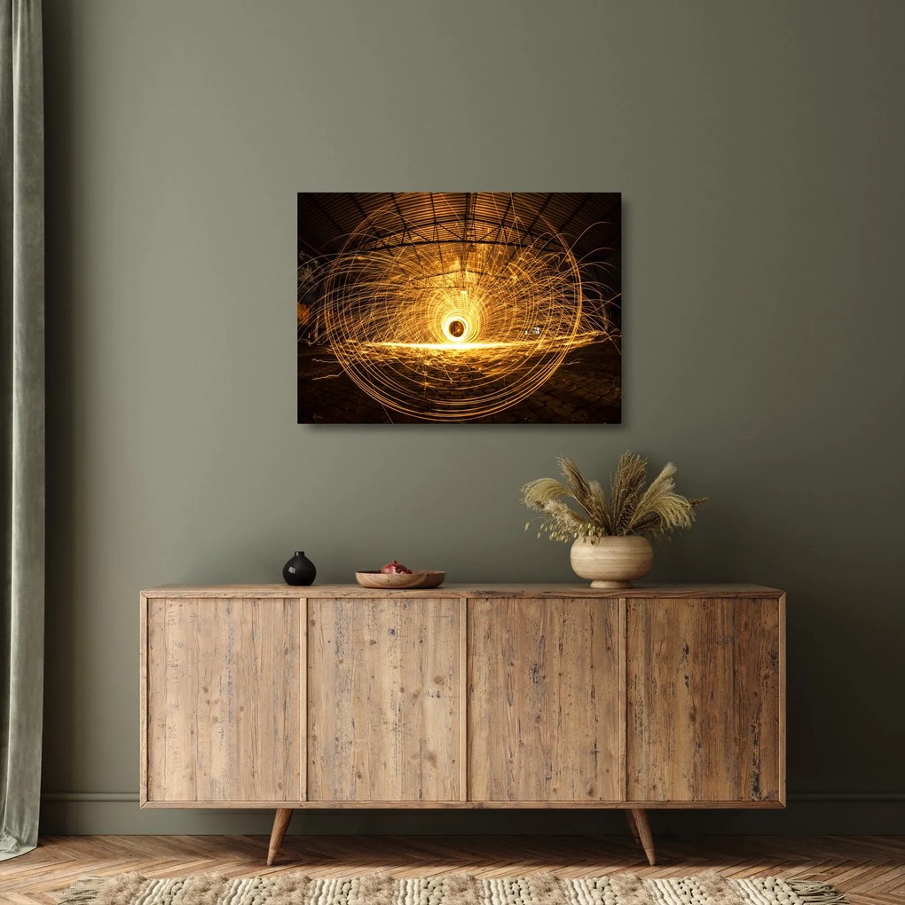 Tablou pe sticlă - Disc luminos (70x50 cm)