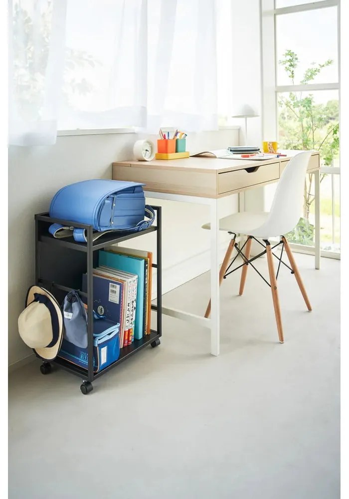 Etajeră pe roți neagră din metal 42x60 cm Tower – YAMAZAKI