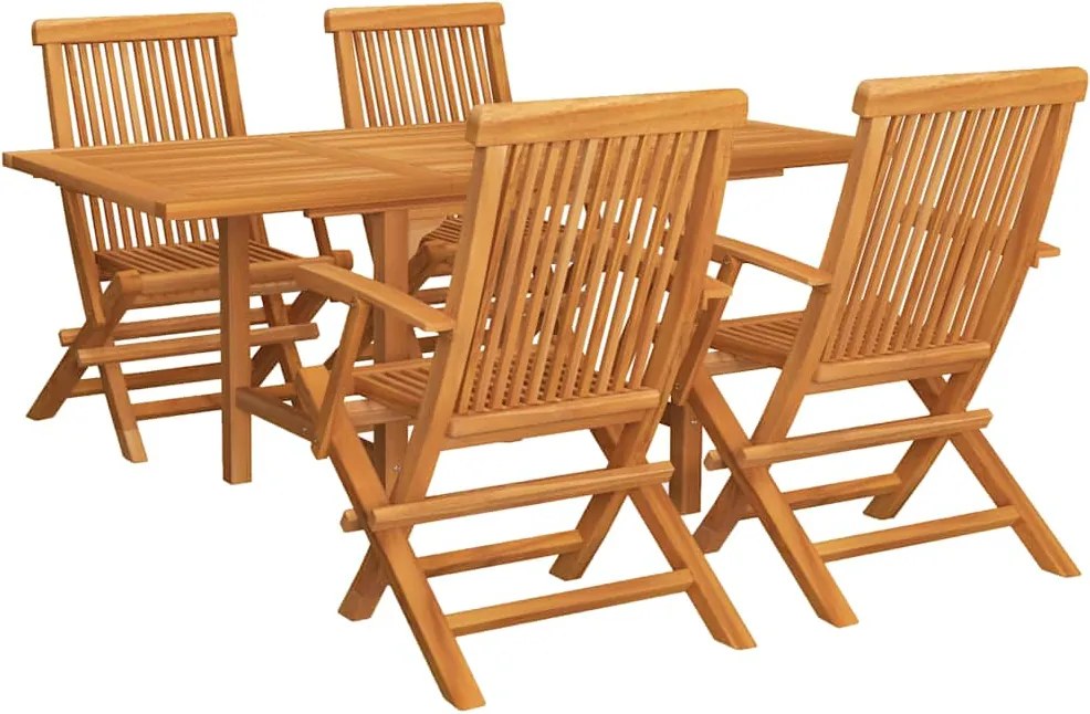 vidaXL Set mobilier de grădină, 5 piese, lemn masiv de tec