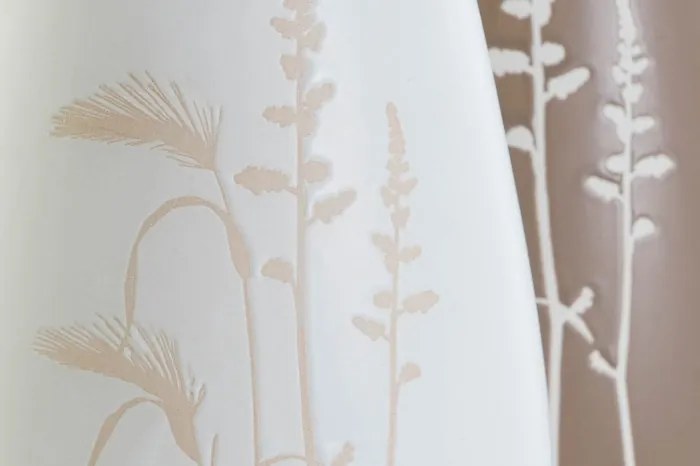 Set 2 vaze ceramice în formă de ulcior cu motive botanice, 15×14×30 cm, „Hierba"