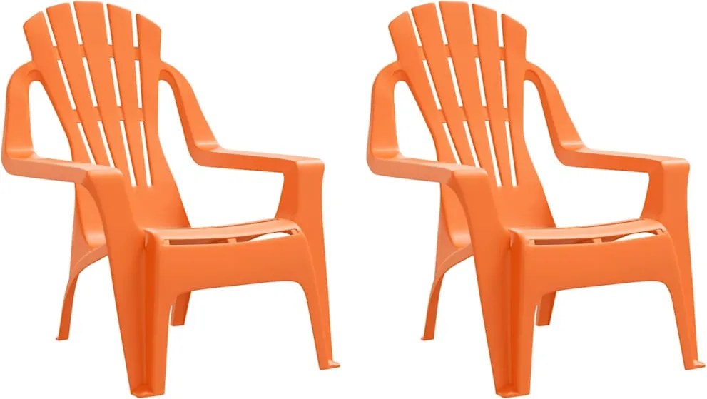 vidaXL Scaune grădină copii 2 buc portocaliu 37x34x44cm PP aspect lemn