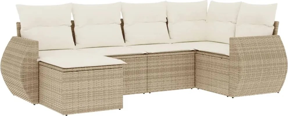 vidaXL Set canapele de grădină cu perne, 6 piese, bej, poliratan