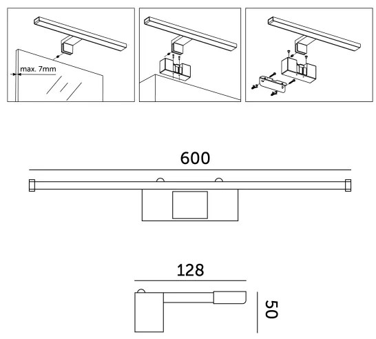 Aplică LED pentru oglindă de baie LED/12W/230V 4000K IP44 60 cm