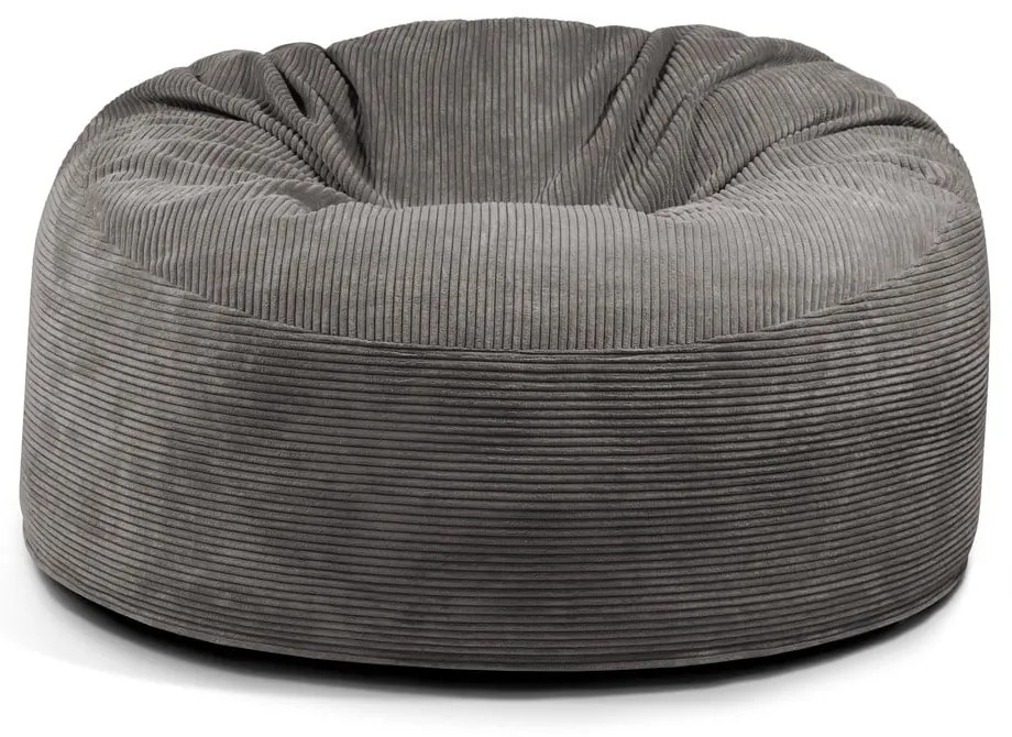 Fotoliu bean bag maro cu tapițerie din catifea reiată Om 135 – SLOWDOWN