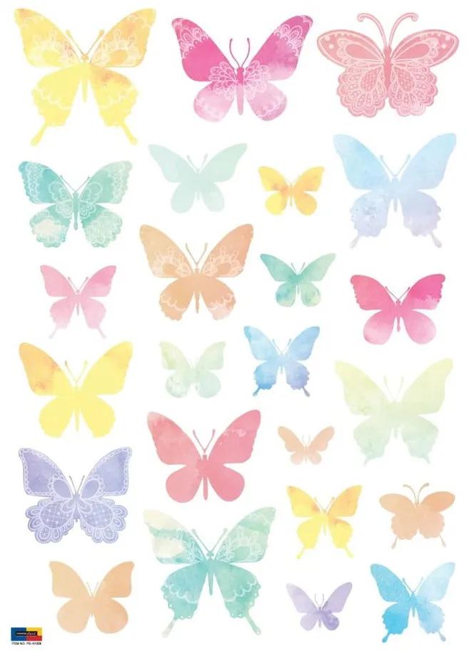 Set 24 autocolante Ambiance Artistic Butterflies
