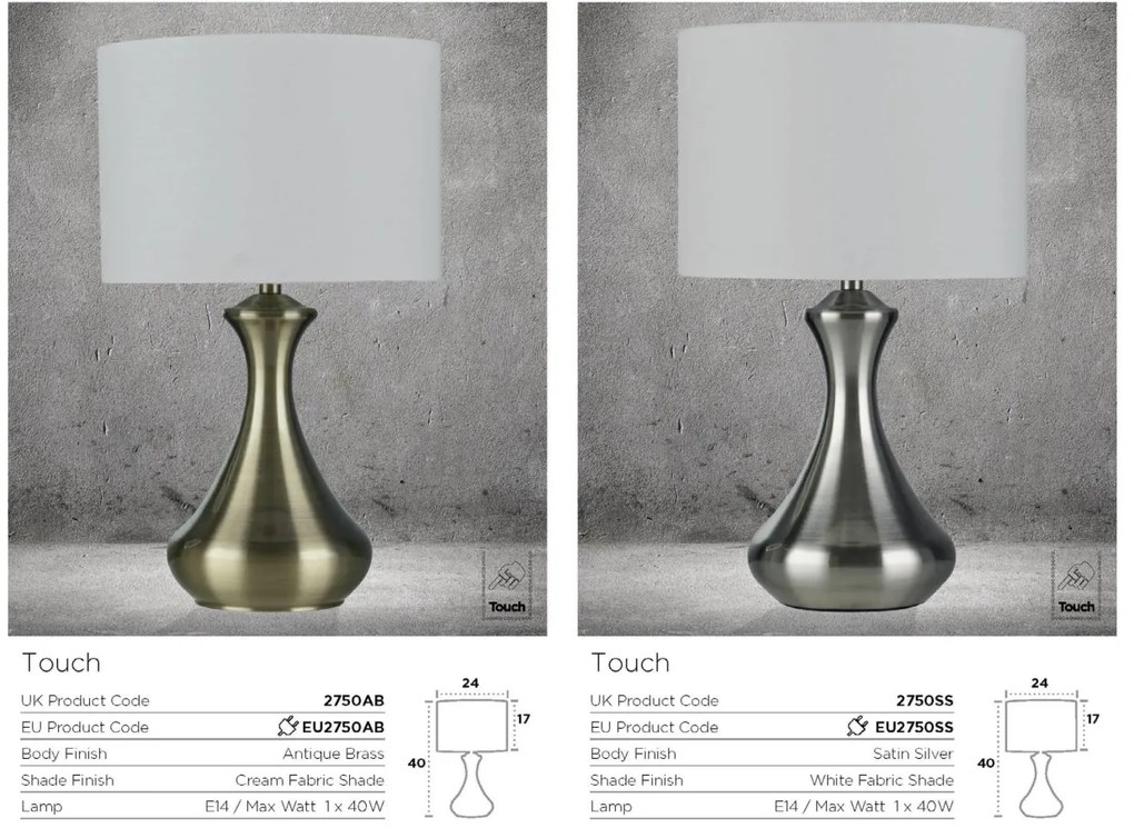 Lampa de masa cu design decorativ Touch EU2750AB SRT