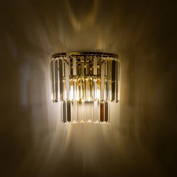 Aplică de cristal Brilagi MOZART 2xE14/40W/230V auriu