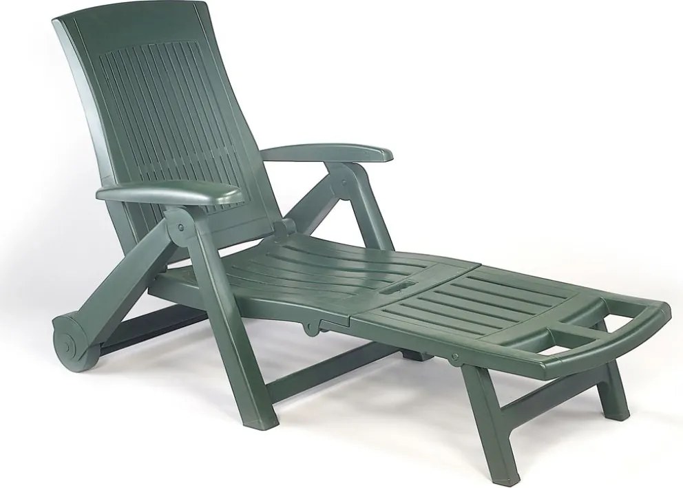 Șezlong de grădină ZIRCONE, 72×195×101 cm, verde închis I.P.A.E-Progarden