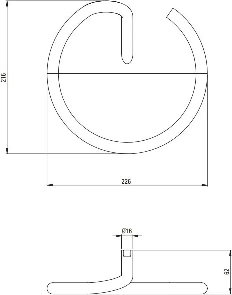 SILIA Suport pentru prosoape de perete - rotund ADI_R611 Finisaj: auriu periat
