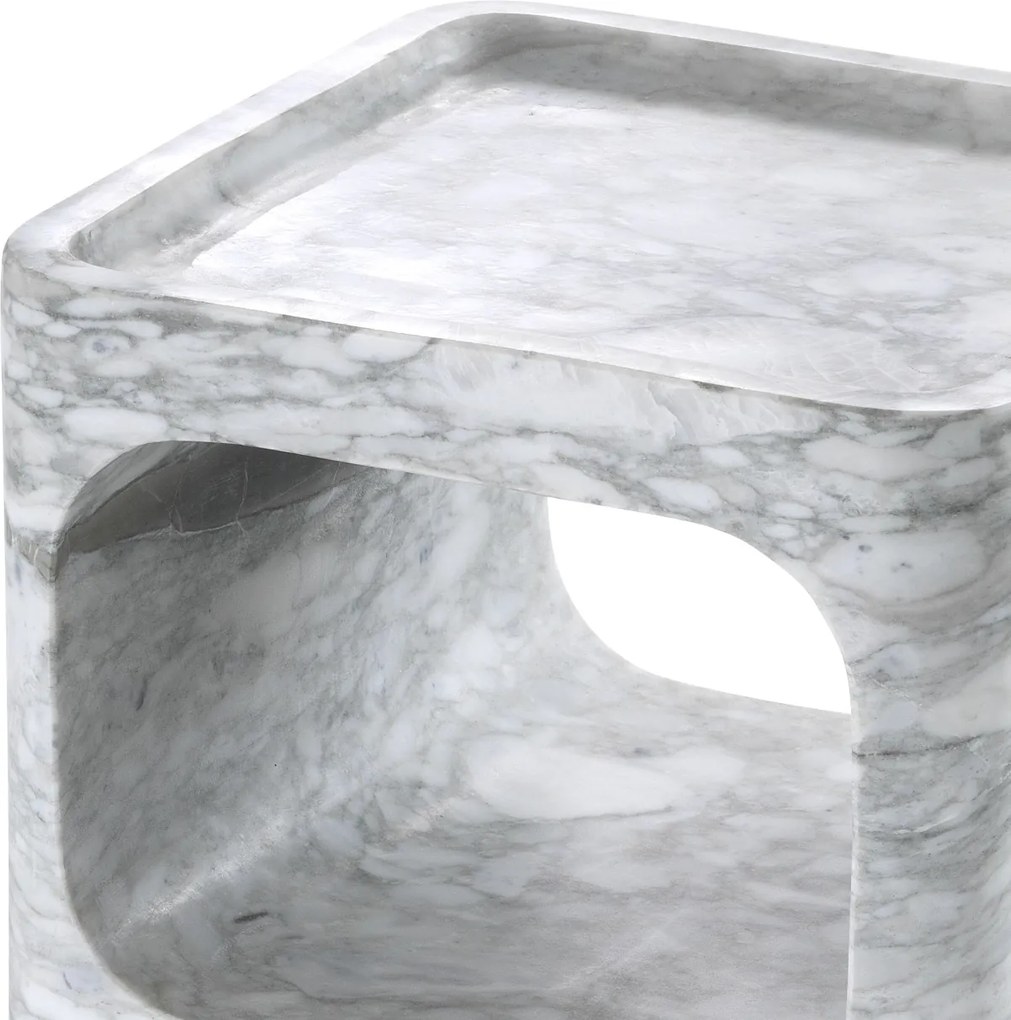 Masuta laterala design LUX Adler, marmura alba 113370 HZ