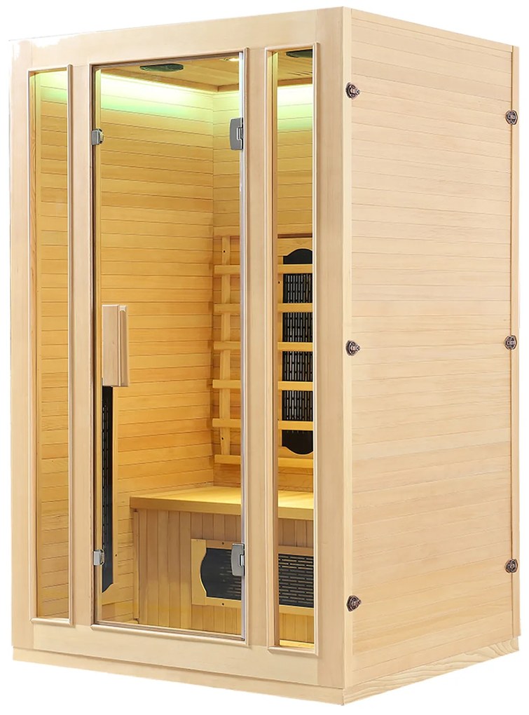 Infračervená sauna/tepelná kabína Nyborg S120K s keramikou, panelovým radiátorom a drevom Hemlock
