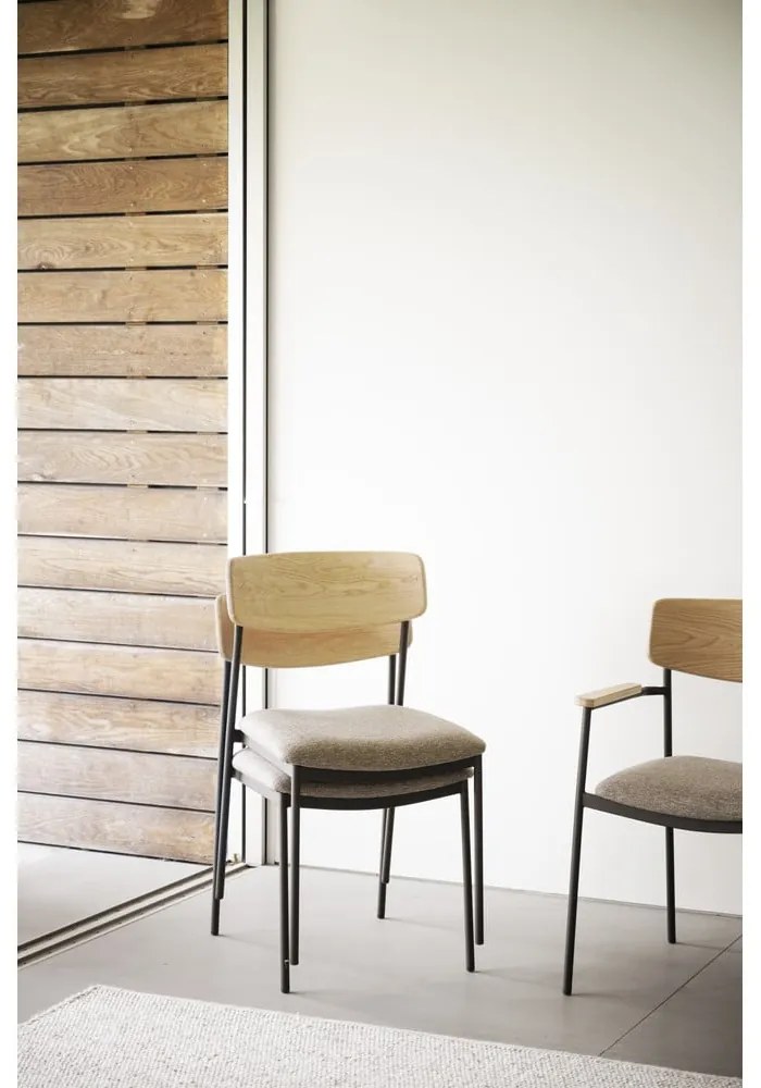 Scaune de dining bej/natural 2 buc. Maymont – Rowico