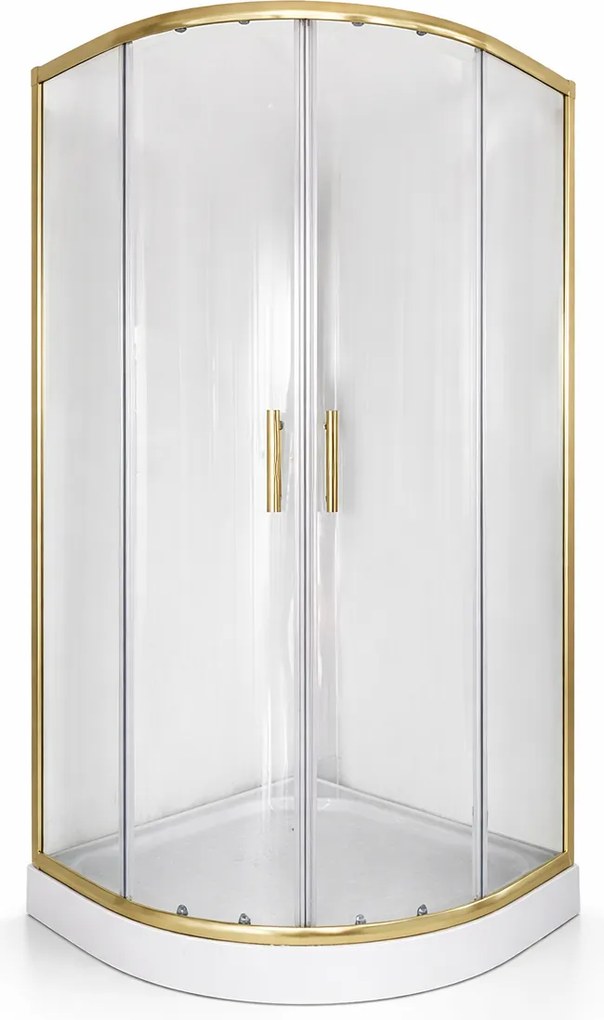 Cabina dus rama aurie 90x90, sticla securizata 5mm. Cadita este inclusa in pret!