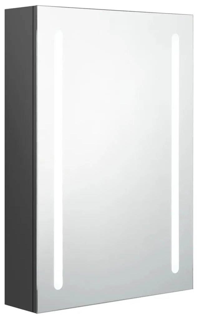 326497 vidaXL Dulap de baie cu oglindă și LED, gri, 50x13x70 cm