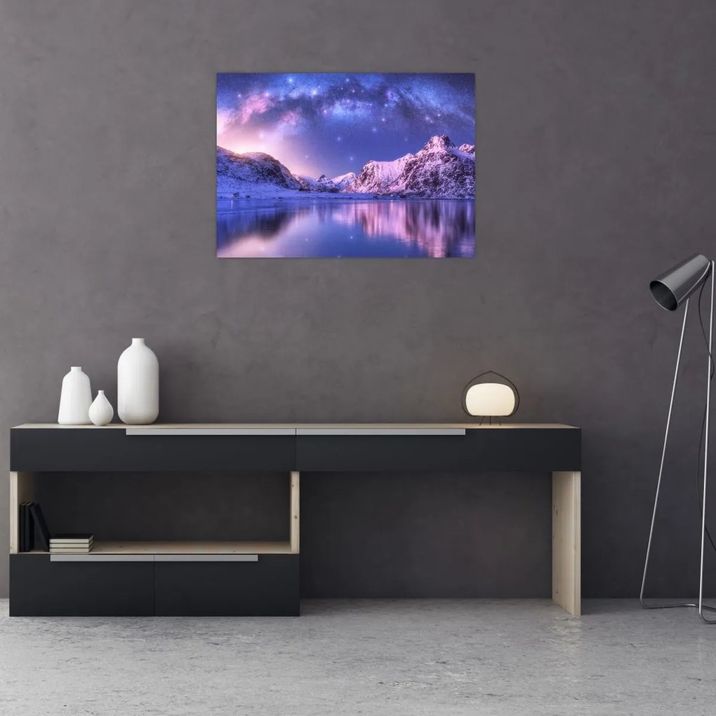 Tablou pe sticlă - Peisaj arctic (70x50 cm)