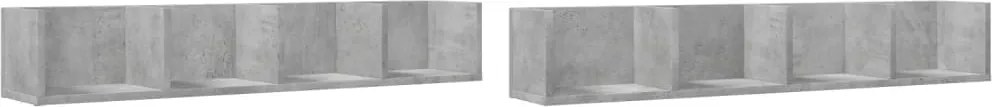 vidaXL Dulapuri de perete 2 buc. gri beton 99x18x16,5cm lemn prelucrat