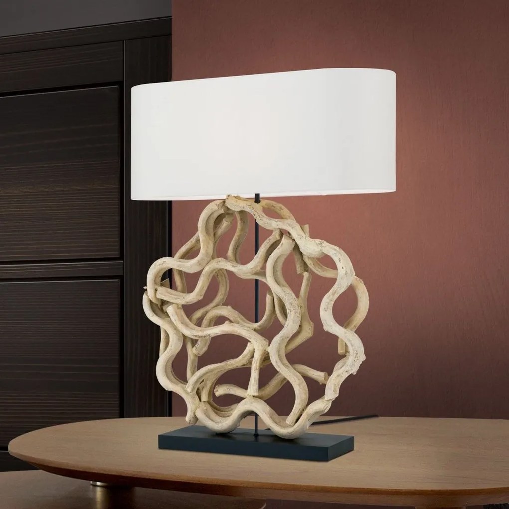 Veioza/Lampa de masa lemn decorativ PEGGY