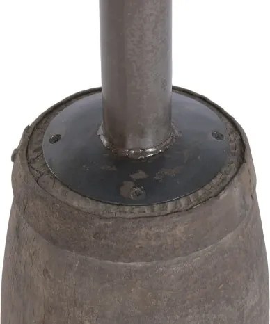 Sfeșnic de podea din lemn reciclat și metal, 26 x 26 x 100 cm, butuc de roată de car, glob din sticlă, „Candle Holder Wheel Hub"