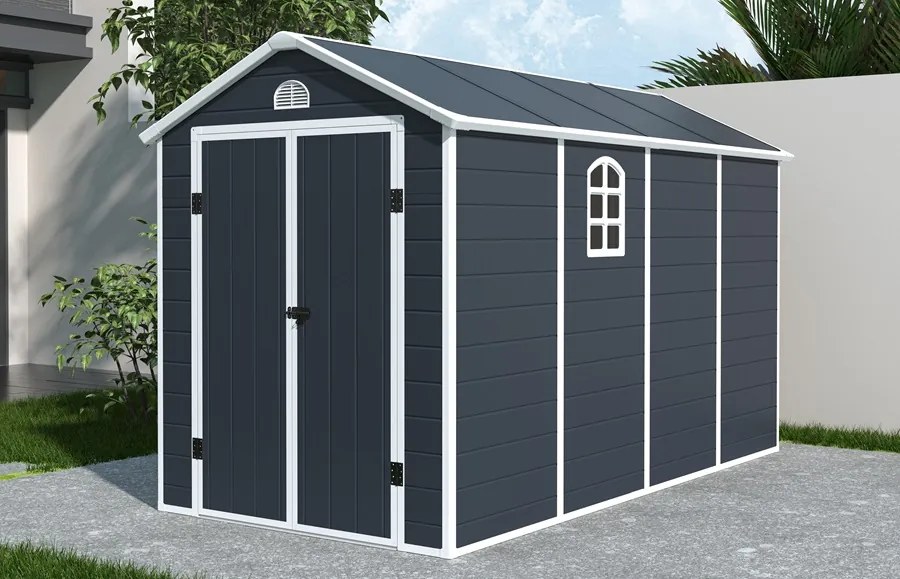 Casă de scule din plastic Bergen 1,9 x 3,7 m CoverTech antracit