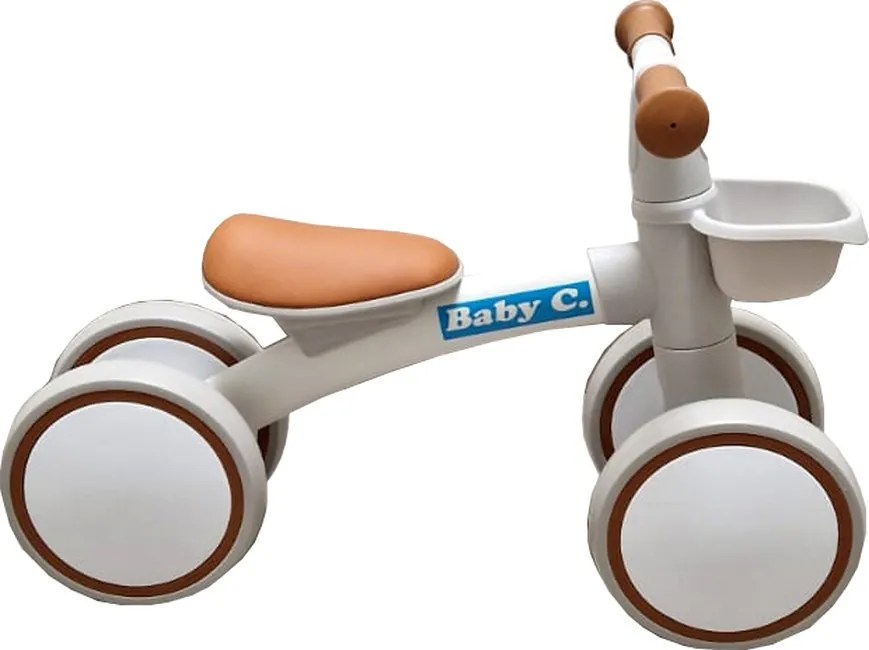 Trotineta fara pedale pentru copii Baby Care™ Balance Bike X12, Cu cosulet de depozitare, 4 Roti din spuma cauciucata EVA, Sa din piele ecologica,