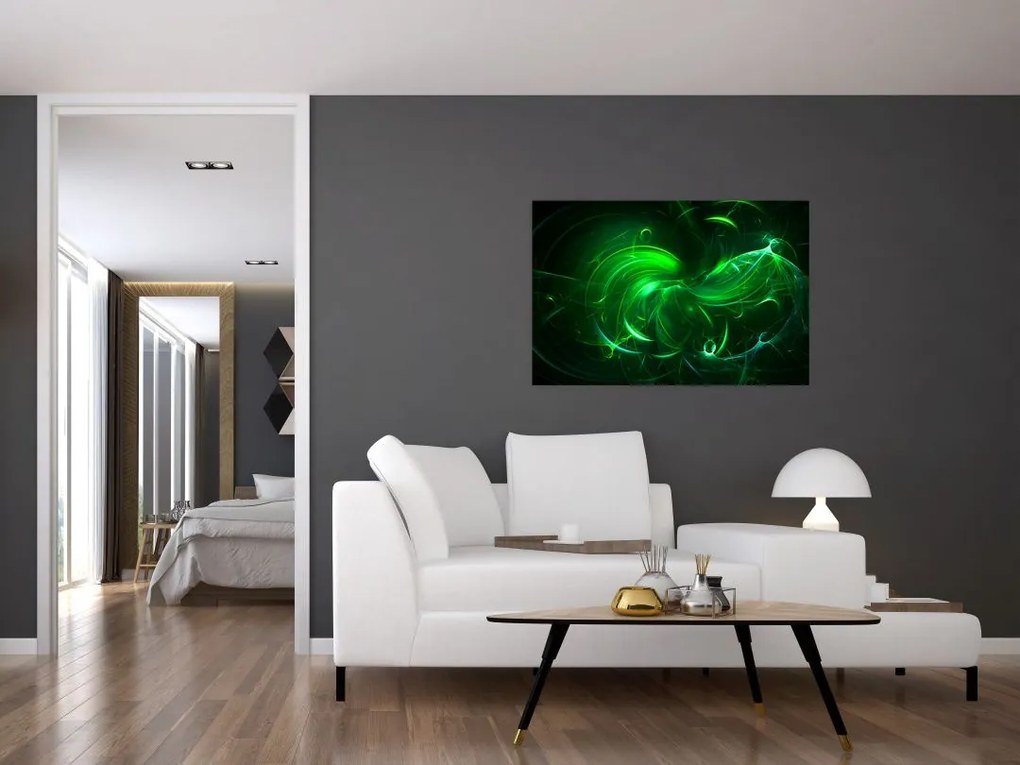 Tablou - abstracție verde (90x60 cm)