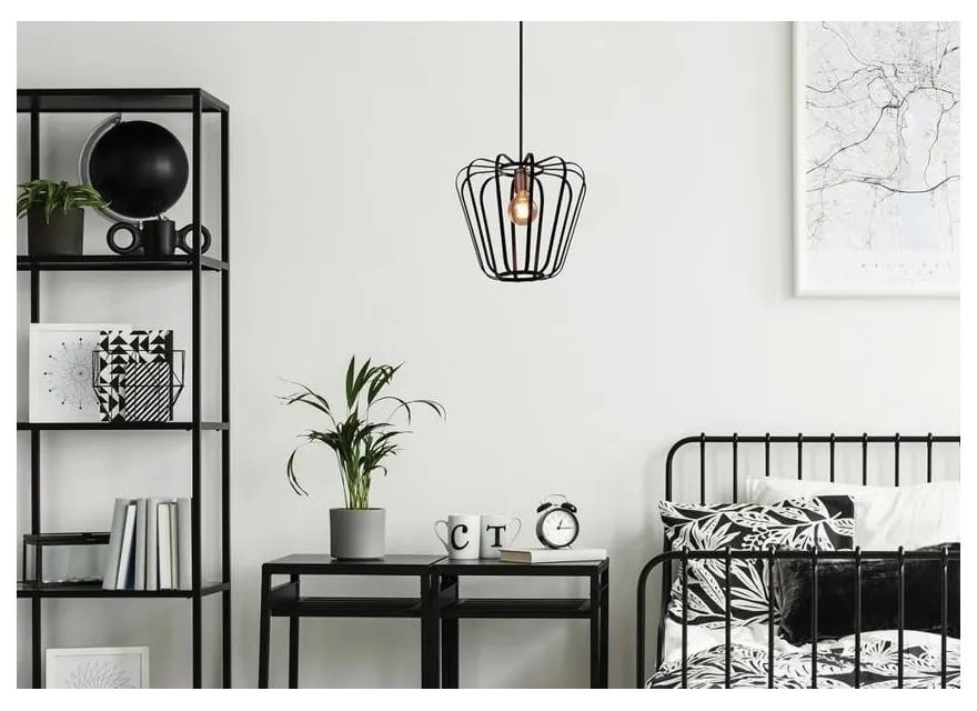 Lustră neagră din metal ø 35 cm Jonas – Candellux Lighting