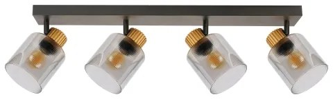 Brilagi - Plafonieră HYGGE cu 4 spoturi, 4xE14/15W/230V, negru/fumuriu