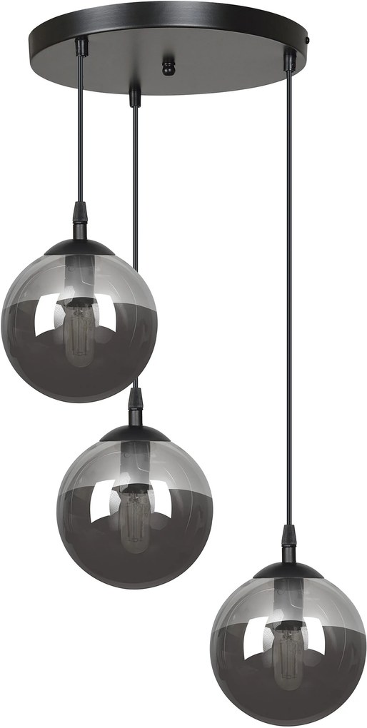 Emibig Cosmo lampă suspendată 3x40 W negru-grafit 712/3PREM