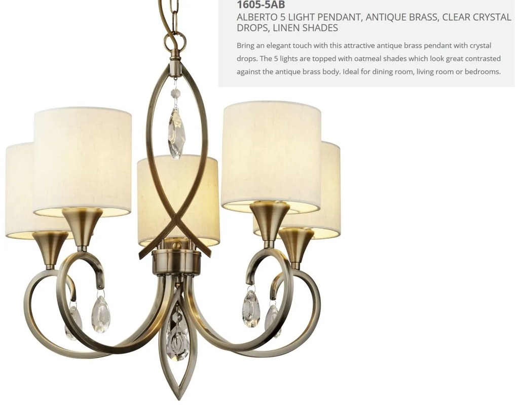 Candelabru elegant design clasic Alberto 5L 1605-5AB SRT