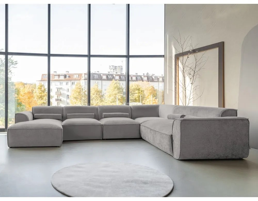 Colțar gri deschis (cu colț pe partea dreaptă/în formă de "U") Flex Felix – Miuform