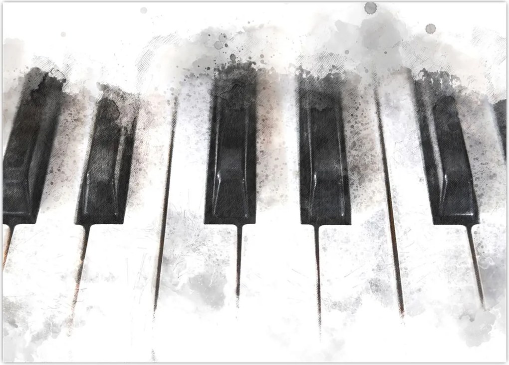 Tablou - Pian, acuarelă (70x50 cm)