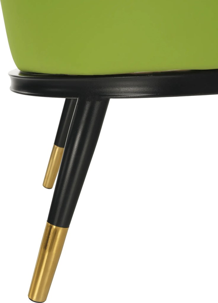 Fotoliu design, model alb-negru/ piele ecologică verde, EMREN