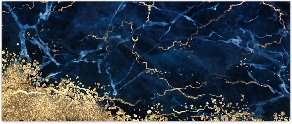 Tablou - Marmură albastru închis (120x50 cm)