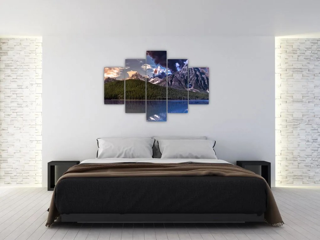 Tablou cu lac și munți (150x105 cm)