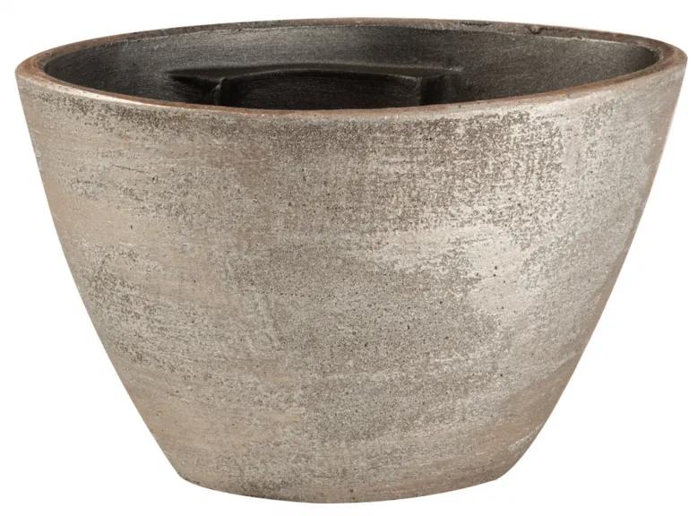 Ghiveci, Ceramica, Argintiu, 23x14.5x14 cm