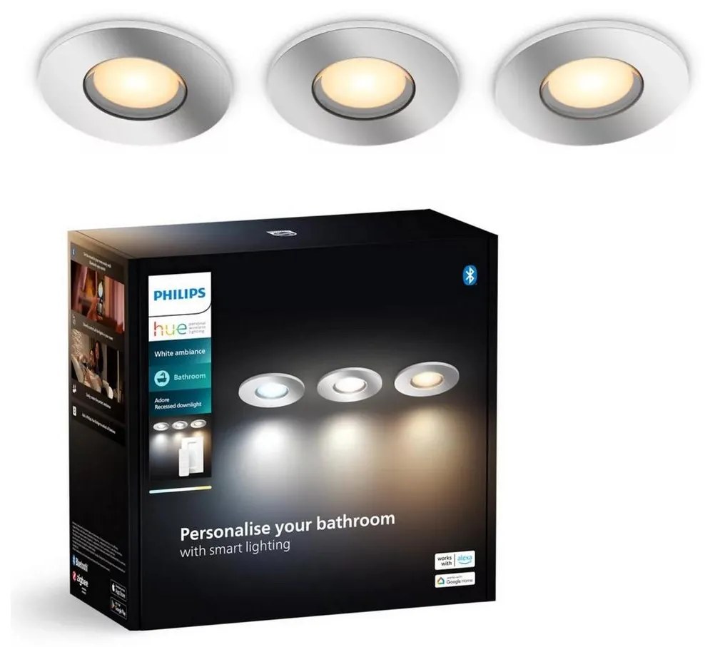 SET 3x corp de iluminat LED dimabil pentru baie Philips Hue ADORE BATHROOM 1xGU10/4,2W/230V IP44