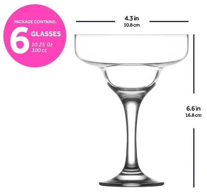 Pahare 6 buc. de cocktail 0.3 l – Hermia