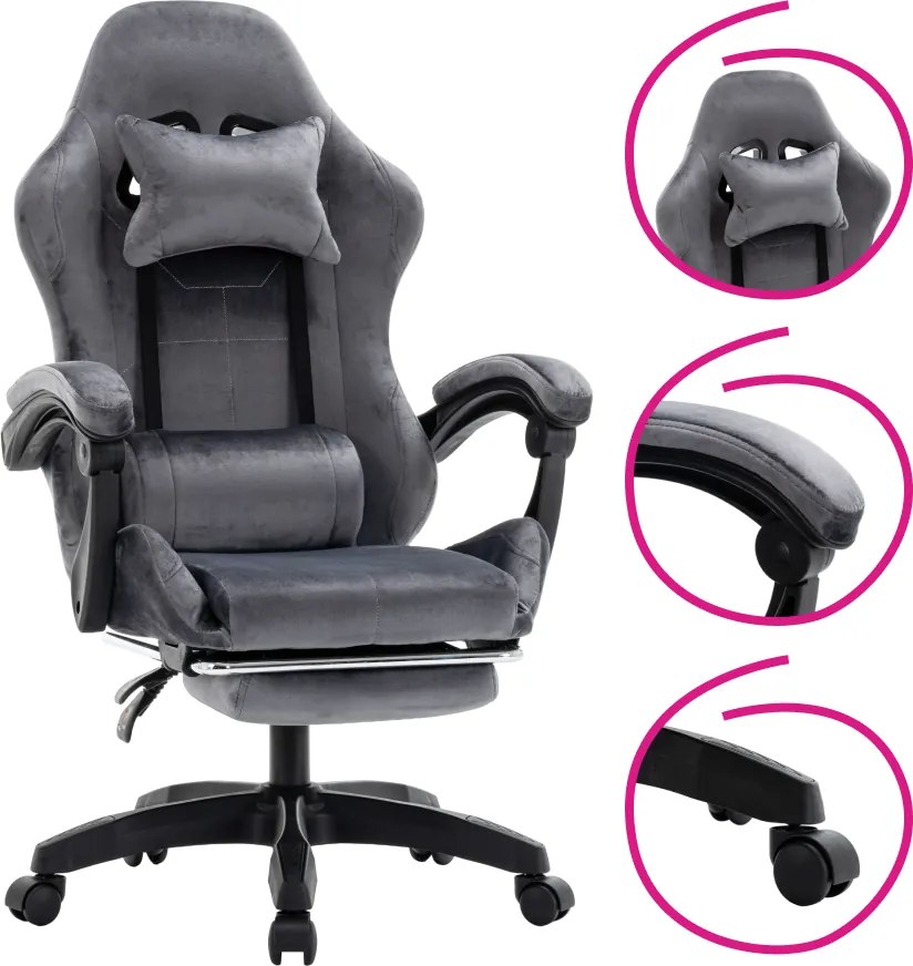 Scaun de birou/gaming, gri, LOPES