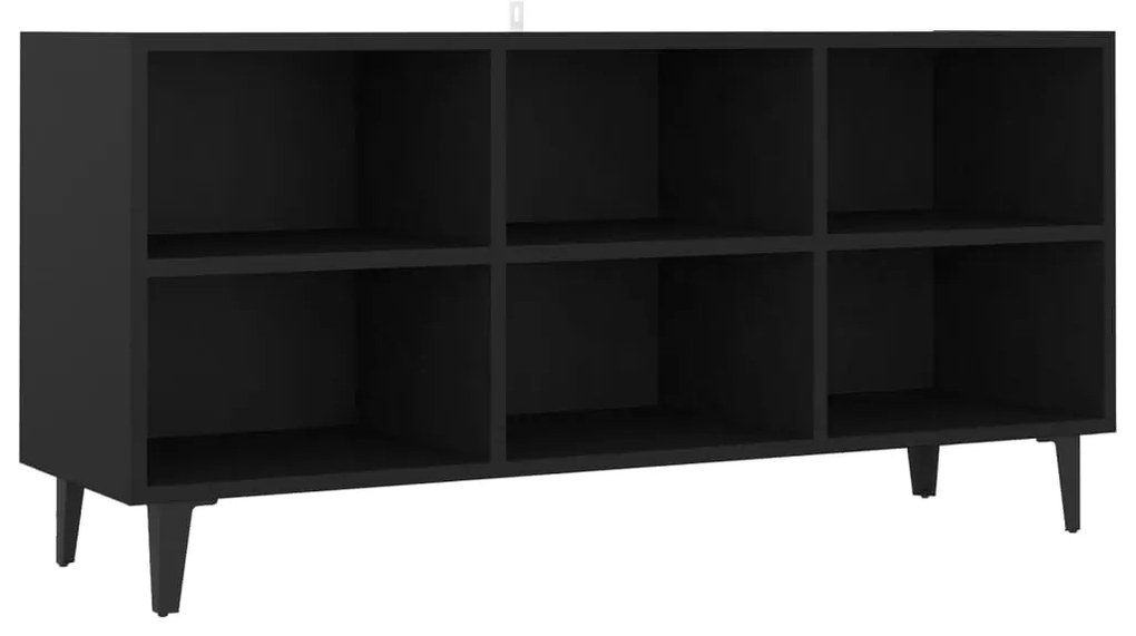 Comoda TV cu picioare metalice, negru, 103,5x30x50 cm 1, Negru, 103.5 x 30 x 50 cm