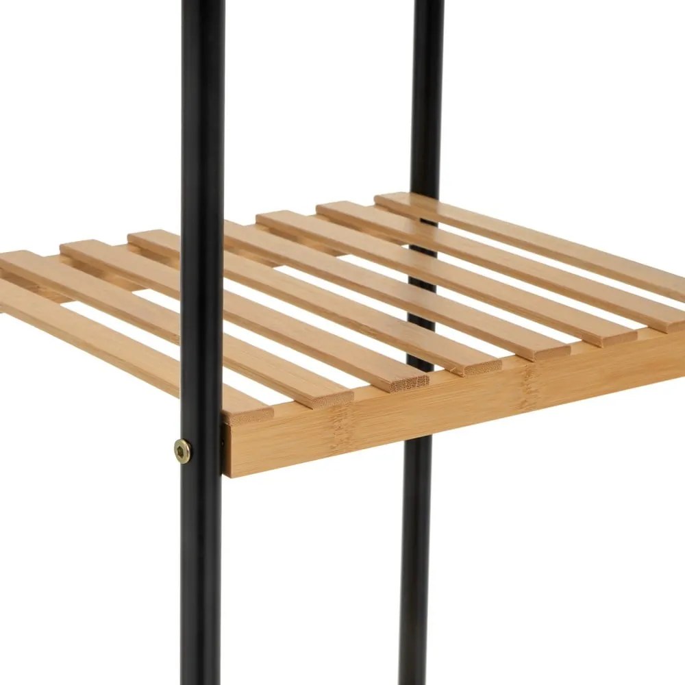 Etajeră neagră/în culoare naturală din bambus 30x75 cm – Casa Selección