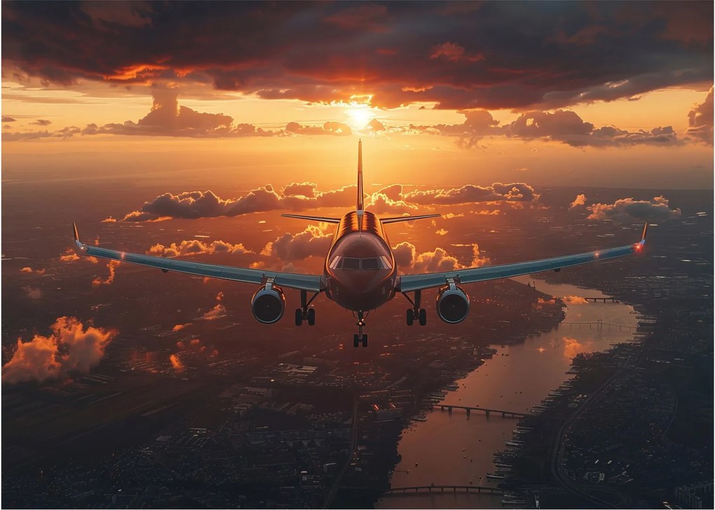 Tablou pe sticlă - Avion de transport (70x50 cm)