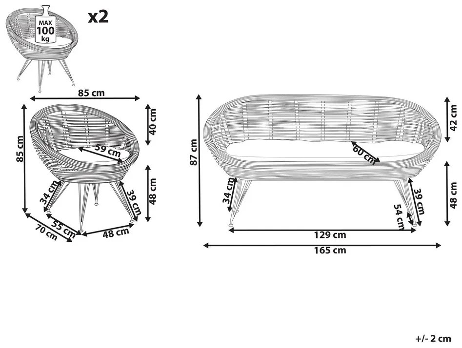Set mobilier de grădină Marza (naturálna). 1081219