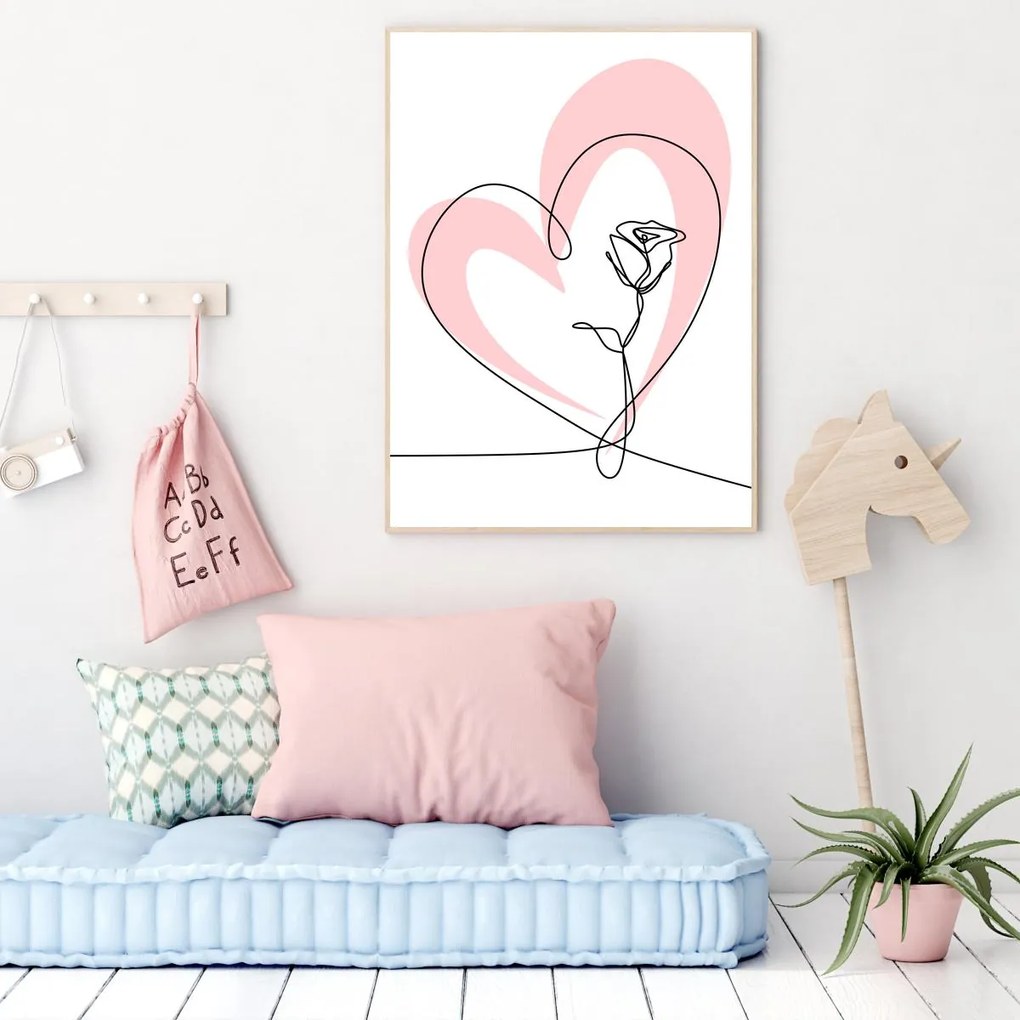 Poster - Heart & Rose (A4)