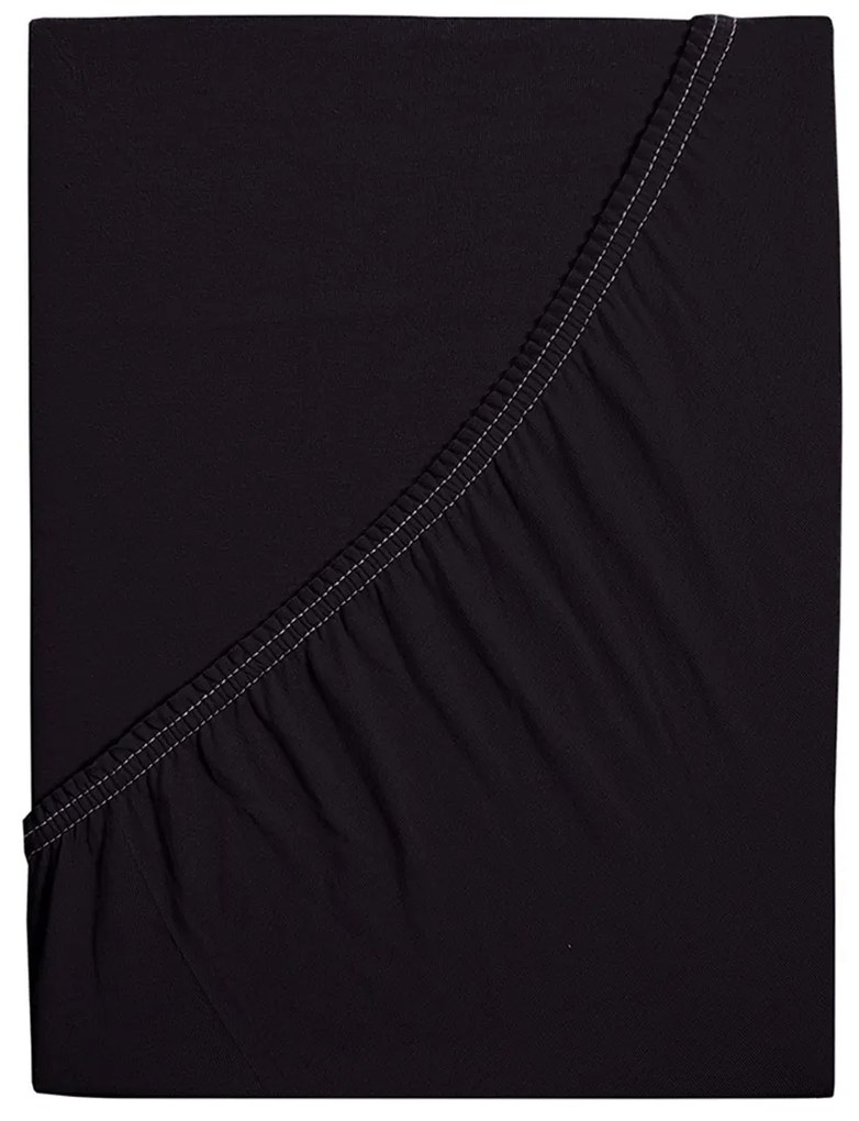 Cearșaf de pat 4Home Mako jersey negru, 90 x 200 cm