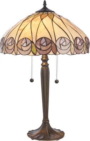 Endon 112184 - Lampă de masă Tiffany HUTCHINSON, 2x E27/10W/230V, diam. 40 cm