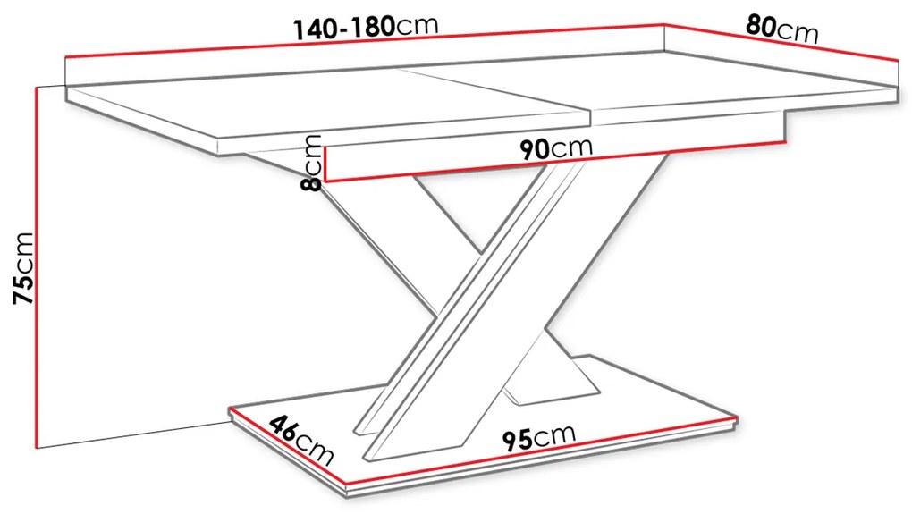 Masă de sufragerie Lumenza (Alb + beton). 1054139