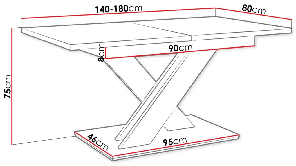 Zondo Masă de sufragerie Lumenza (Alb + beton). 1054139