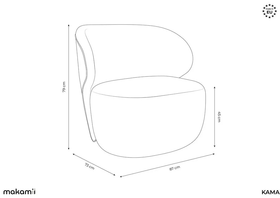 Fotoliu galben muștar Kama – Makamii